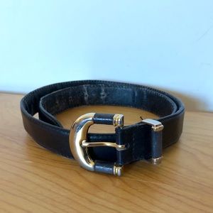 Partners - Vintage Black + Gold Leather Belt